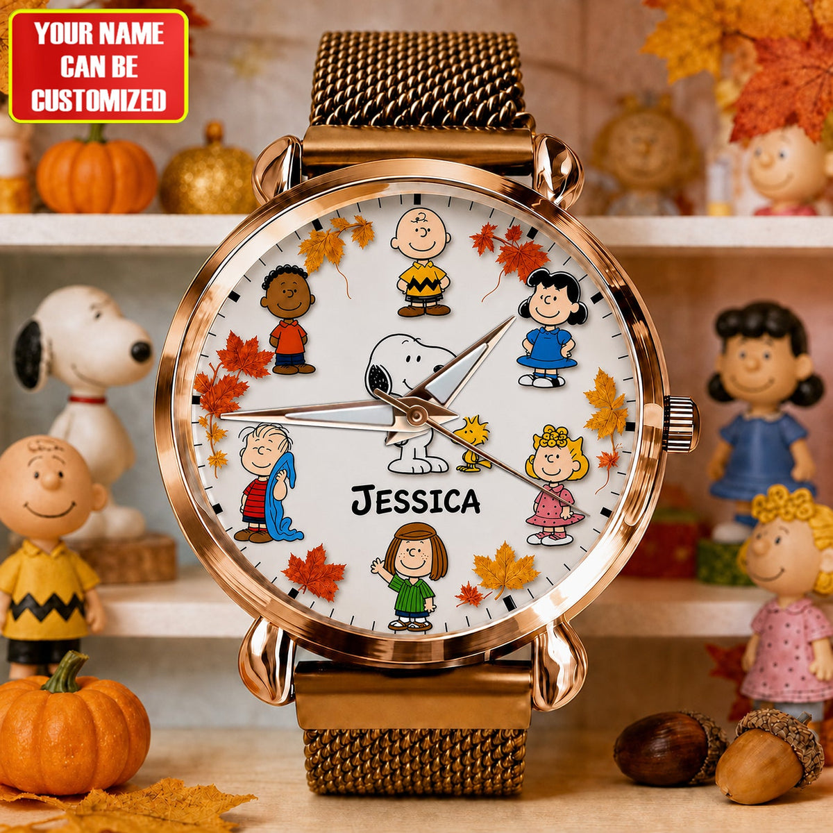 Custom Name Puppy & Friends Handwatch - Personalized Autumn Watch