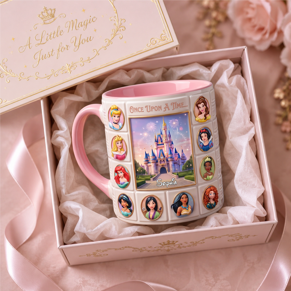 Personalized Magic Kingdom Princess Mug – Custom Name Castle Mug Gift