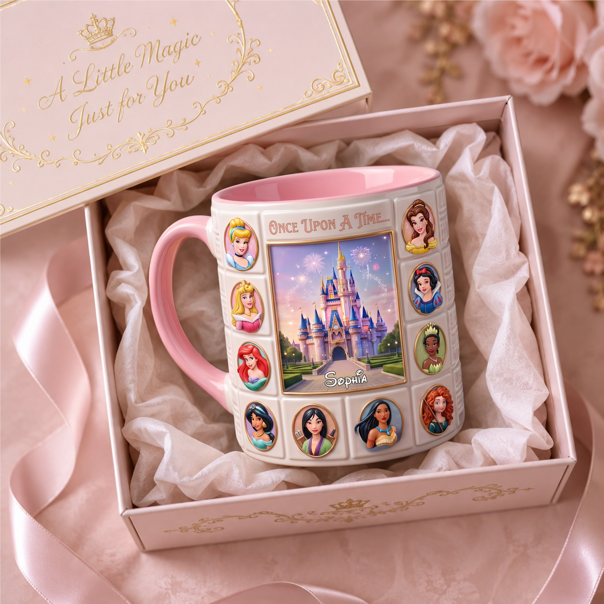 Personalized Magic Kingdom Princess Mug – Custom Name Castle Mug Gift