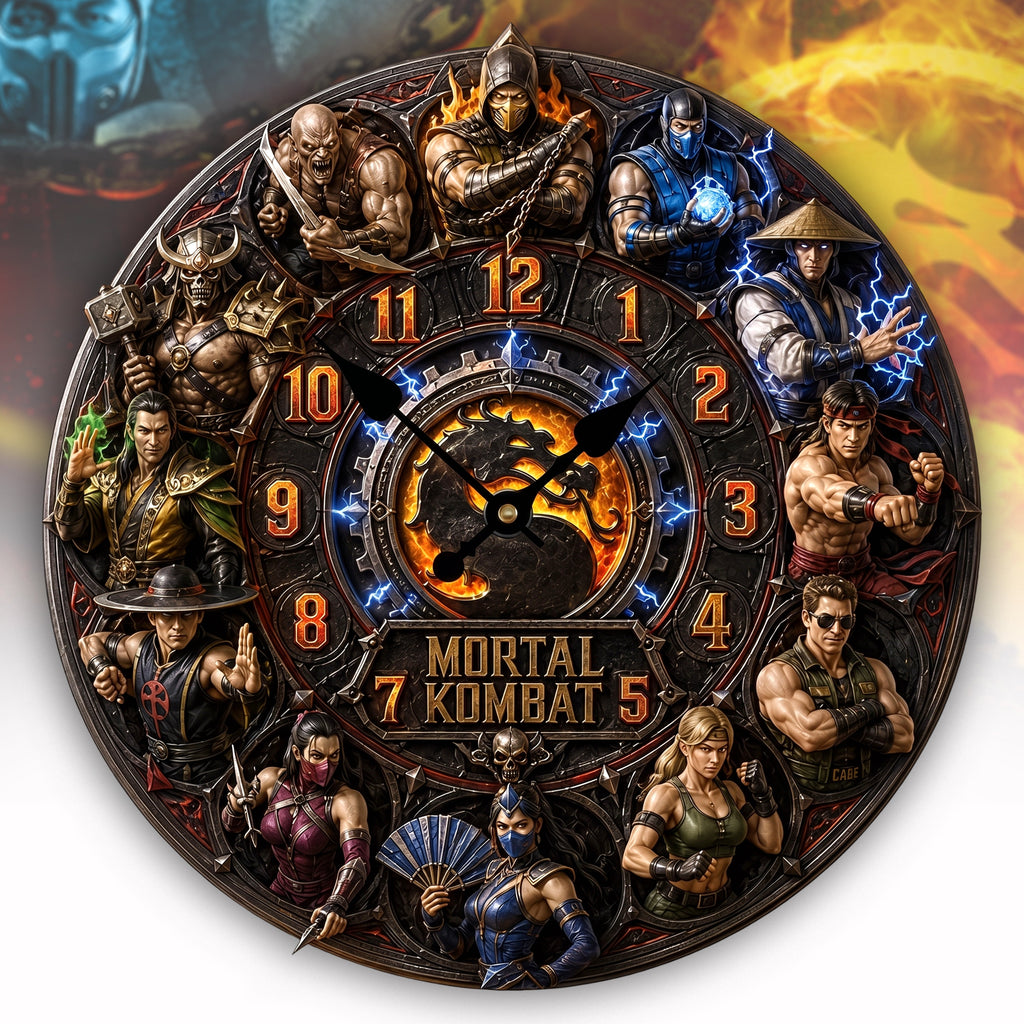 Fantasy Arena Fighters Acrylic Hanging Wall Clock - Personalized Gifts For Video Game Lovers