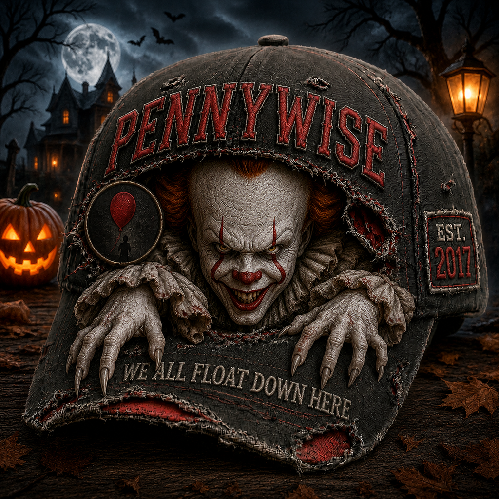 Horror Clown Distressed Denim Cap