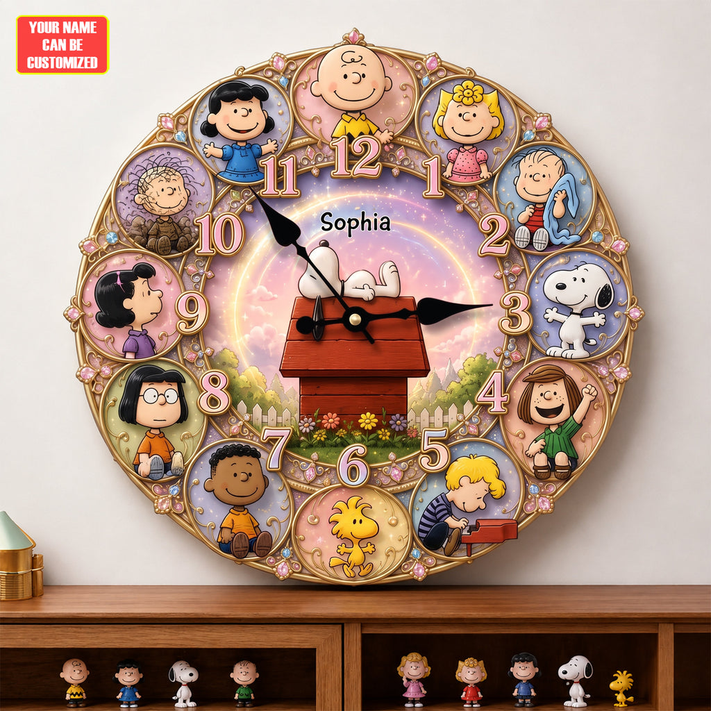 Cute Cartoon Friends Acrylic Hanging Wall Clock - Personalized Gifts For Cartoon Lovers