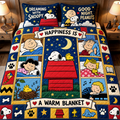 Cozy Cartoon Puppy & Friends Quilt Bedding Set – Festive Winter Friends Bedroom Decor
