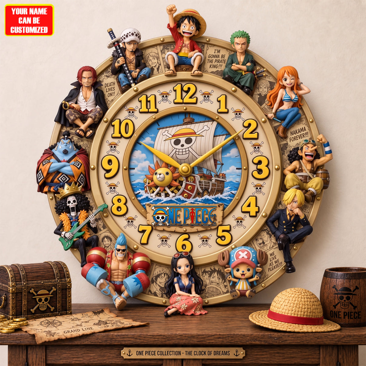 Classic Anime Friends Acrylic Hanging Wall Clock - Personalized Gifts For Anime Lovers