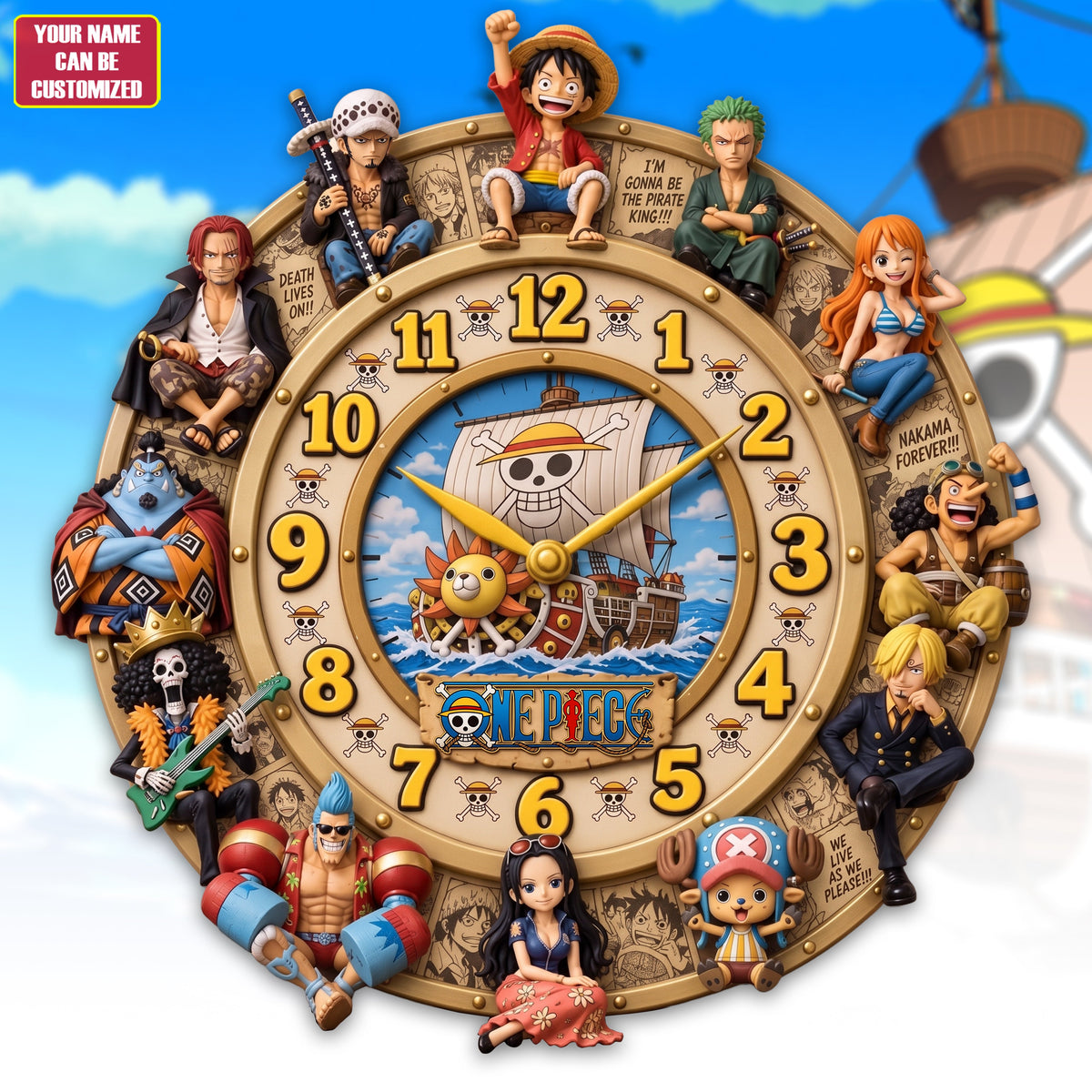 Classic Anime Friends Acrylic Hanging Wall Clock - Personalized Gifts For Anime Lovers