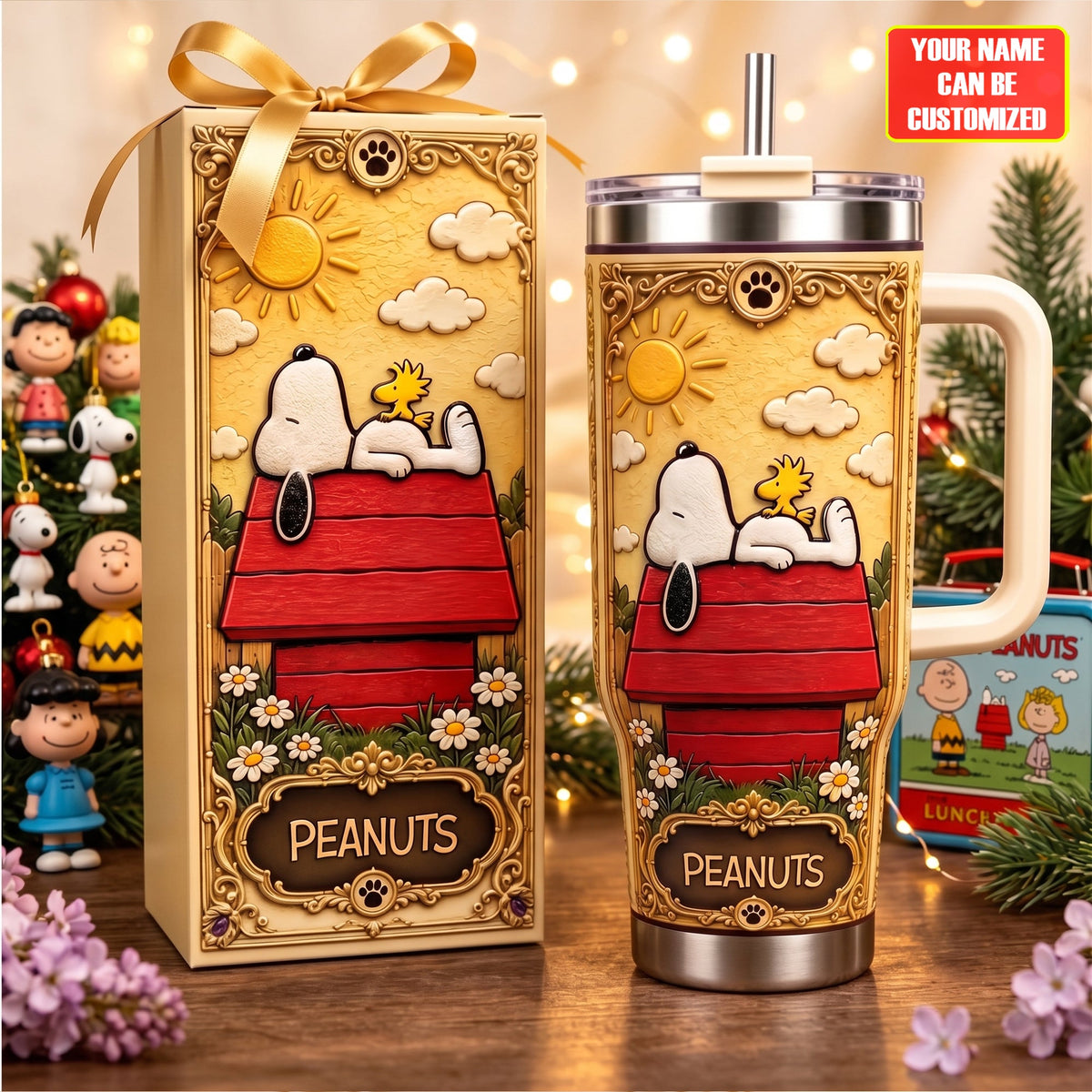 Classic Cartoon Puppy Tumbler With Handle - Personalized Gifts For Cartoon Lovers