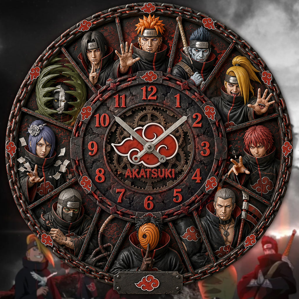 Anime Ninja Acrylic Hanging Wall Clock - Personalized Gifts For Anime Lovers