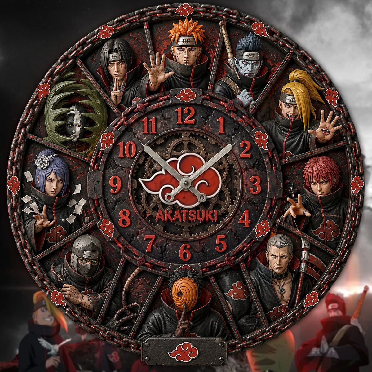 Anime Ninja Acrylic Hanging Wall Clock - Personalized Gifts For Anime Lovers
