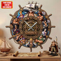 Anime Pirates Acrylic Hanging Wall Clock - Personalized Gifts For Anime Lovers