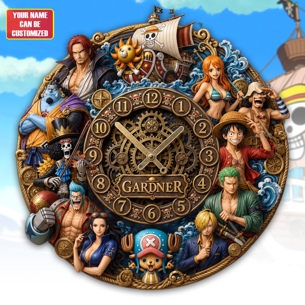 Anime Pirate Journey Hanging Wall Clock - Personalized Gifts For Anime Lovers