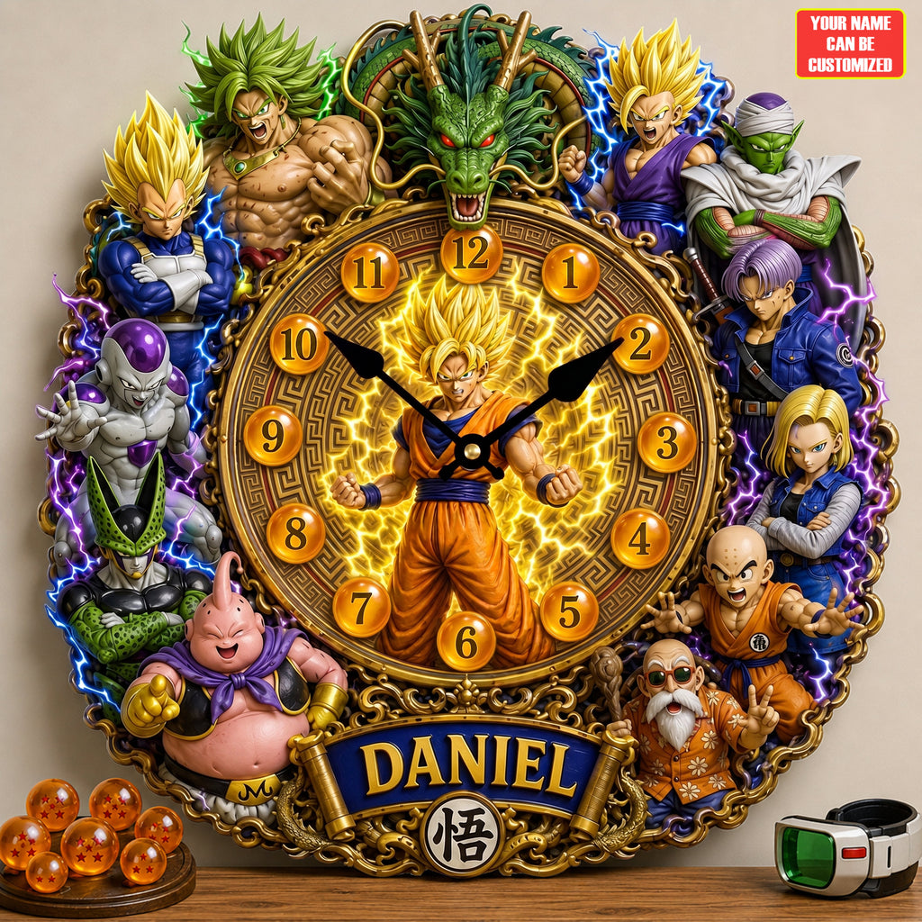 Anime Legendary Warriors Acrylic Hanging Wall Clock - Personalized Gifts For Anime Lovers