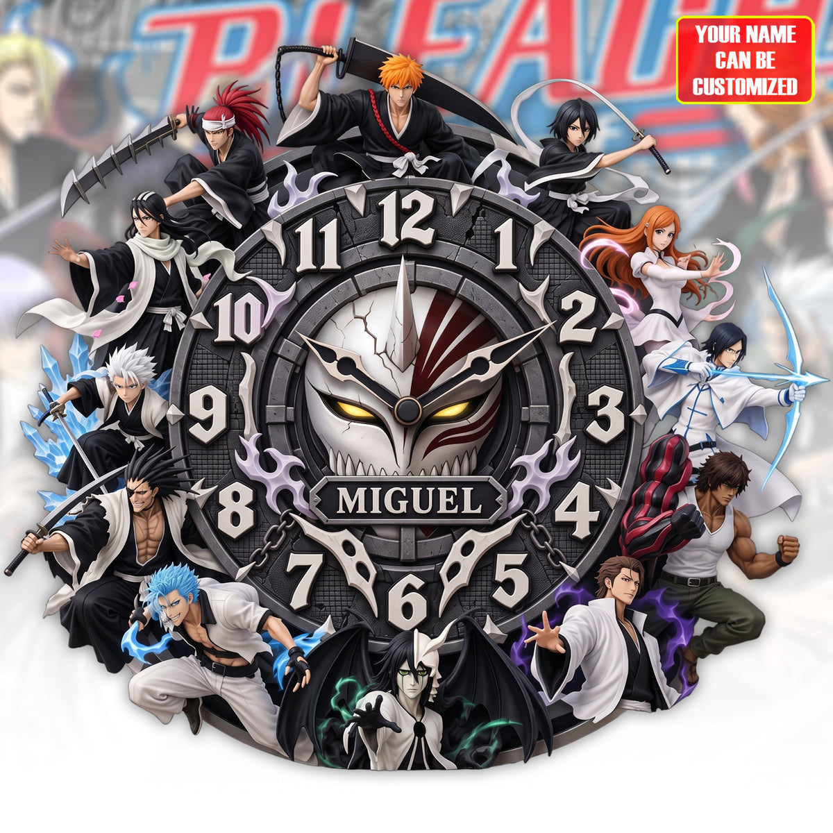 Anime Fantasy Swordfighter Acrylic Hanging Wall Clock - Personalized Gifts For Anime Lovers