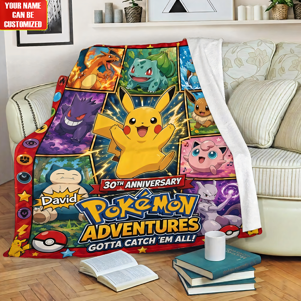 Monster Adventure Character Blanket – Custom Name Gift