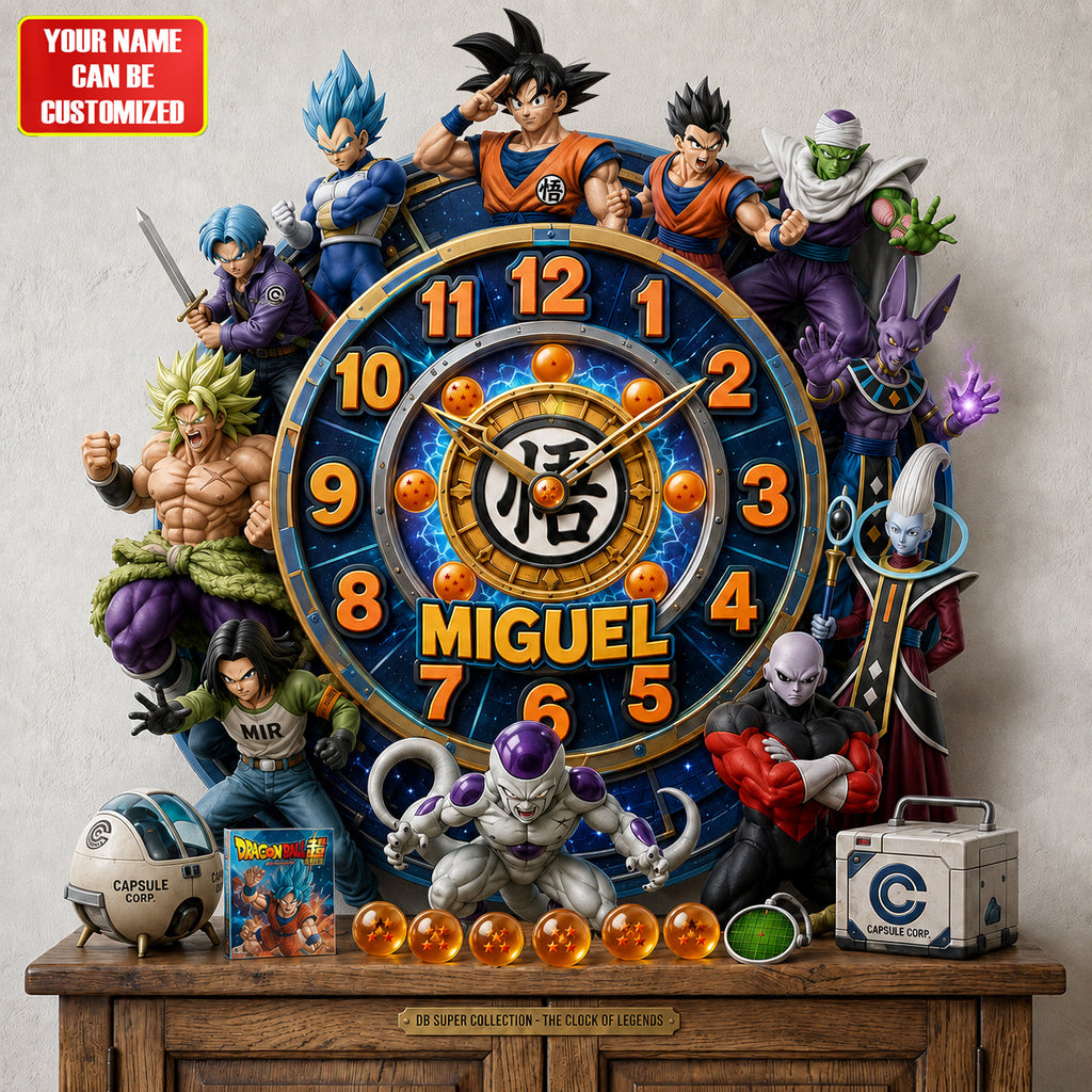Anime Super Warriors Acrylic Hanging Wall Clock - Personalized Gifts For Anime Lovers