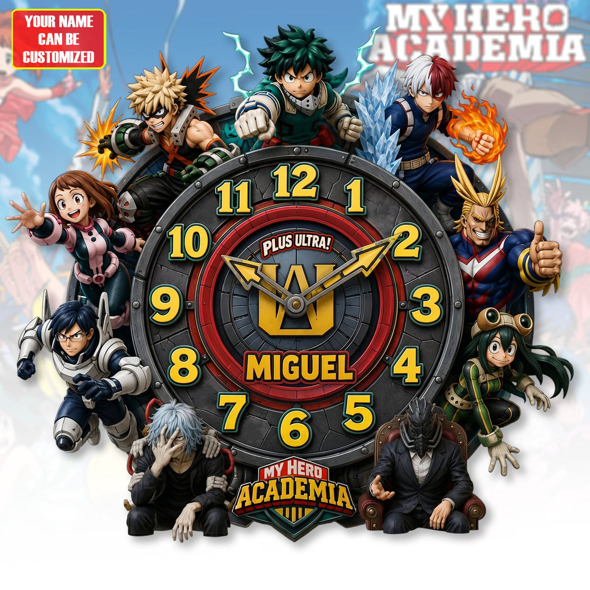 Anime Hero Acrylic Hanging Wall Clock - Personalized Gifts For Anime Lovers