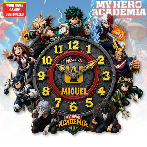 Anime Hero Acrylic Hanging Wall Clock - Personalized Gifts For Anime Lovers