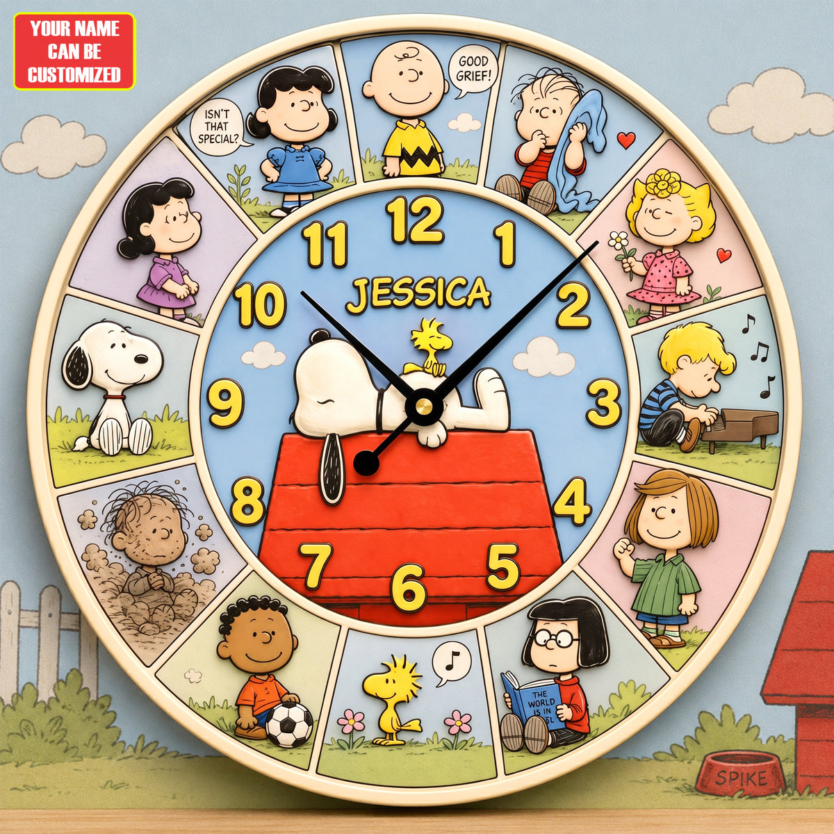 Cartoon Friends Comic Style Acrylic Hanging Wall Clock - Personalized Gifts For Cartoon Lovers