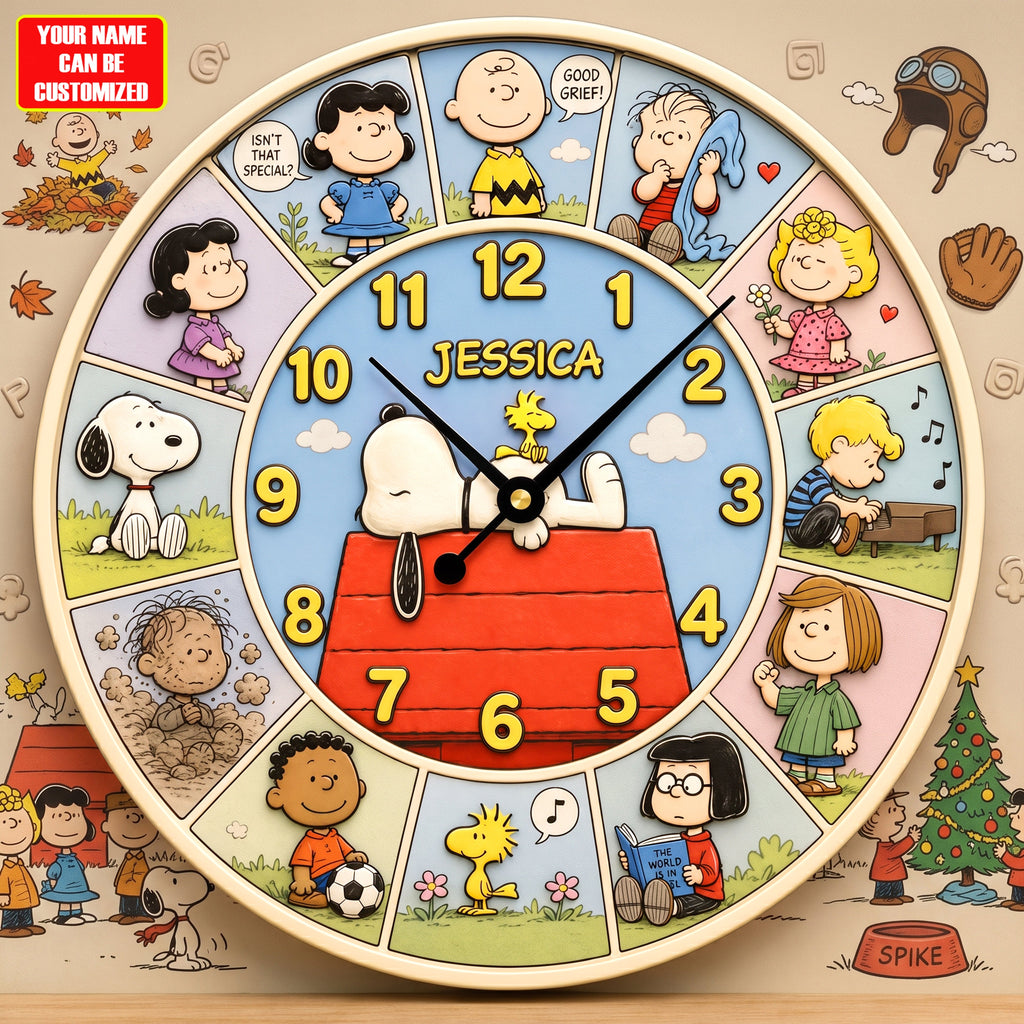 Cartoon Friends Comic Style Acrylic Hanging Wall Clock - Personalized Gifts For Cartoon Lovers