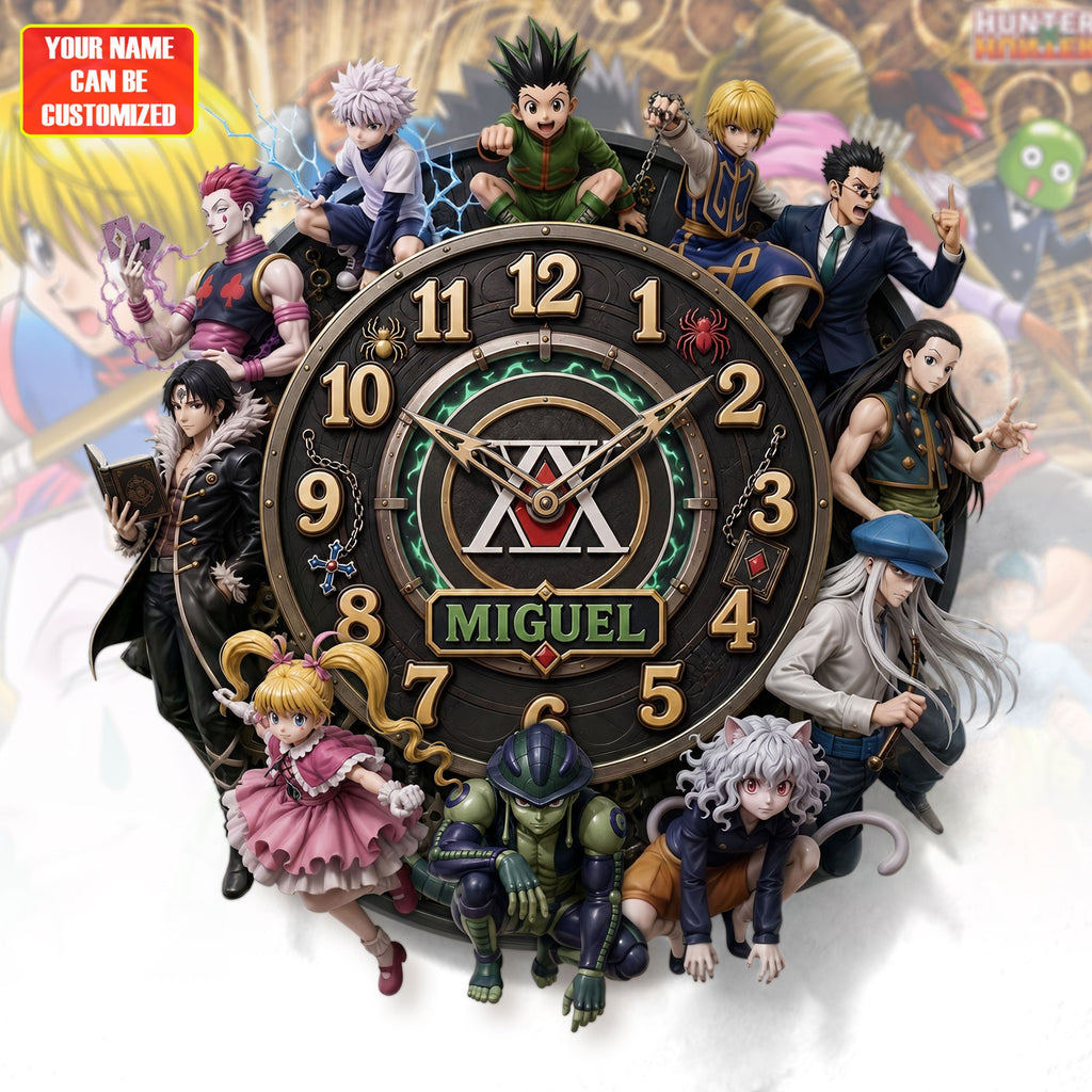 Anime Hunter Hanging Wall Clock - Personalized Gifts For Anime Lovers