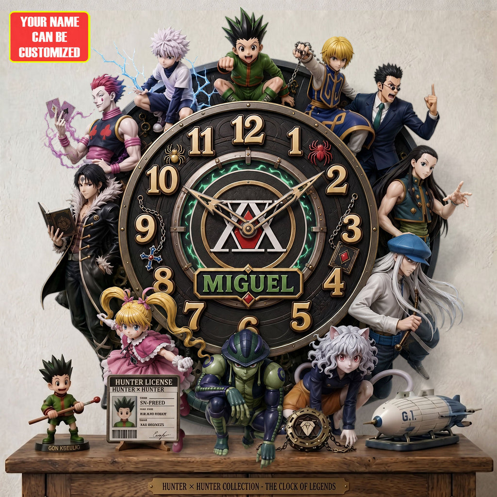 Anime Hunter Hanging Wall Clock - Personalized Gifts For Anime Lovers