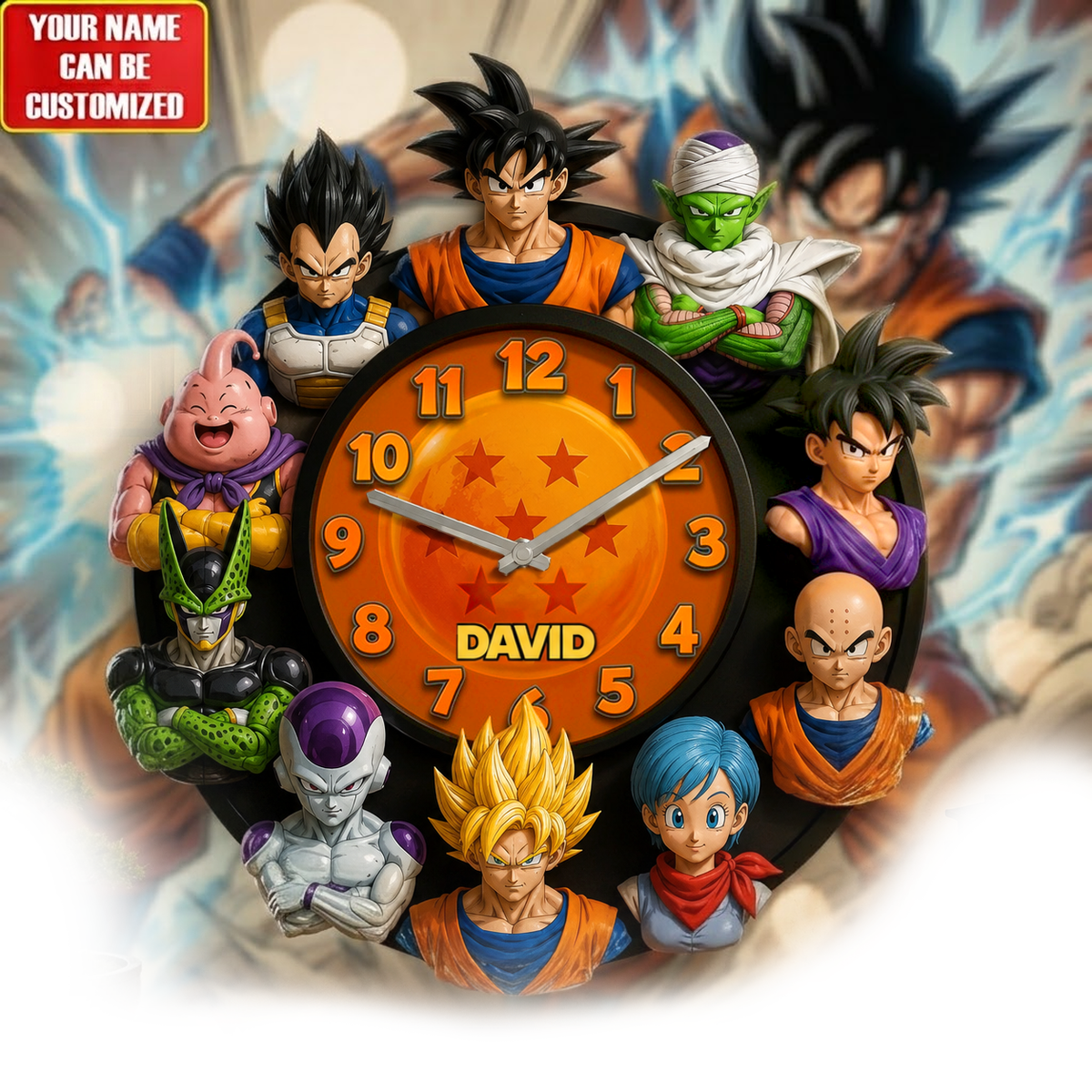 Anime Dragon Warriors Hanging Wall Clock - Personalized Gifts For Anime Lovers