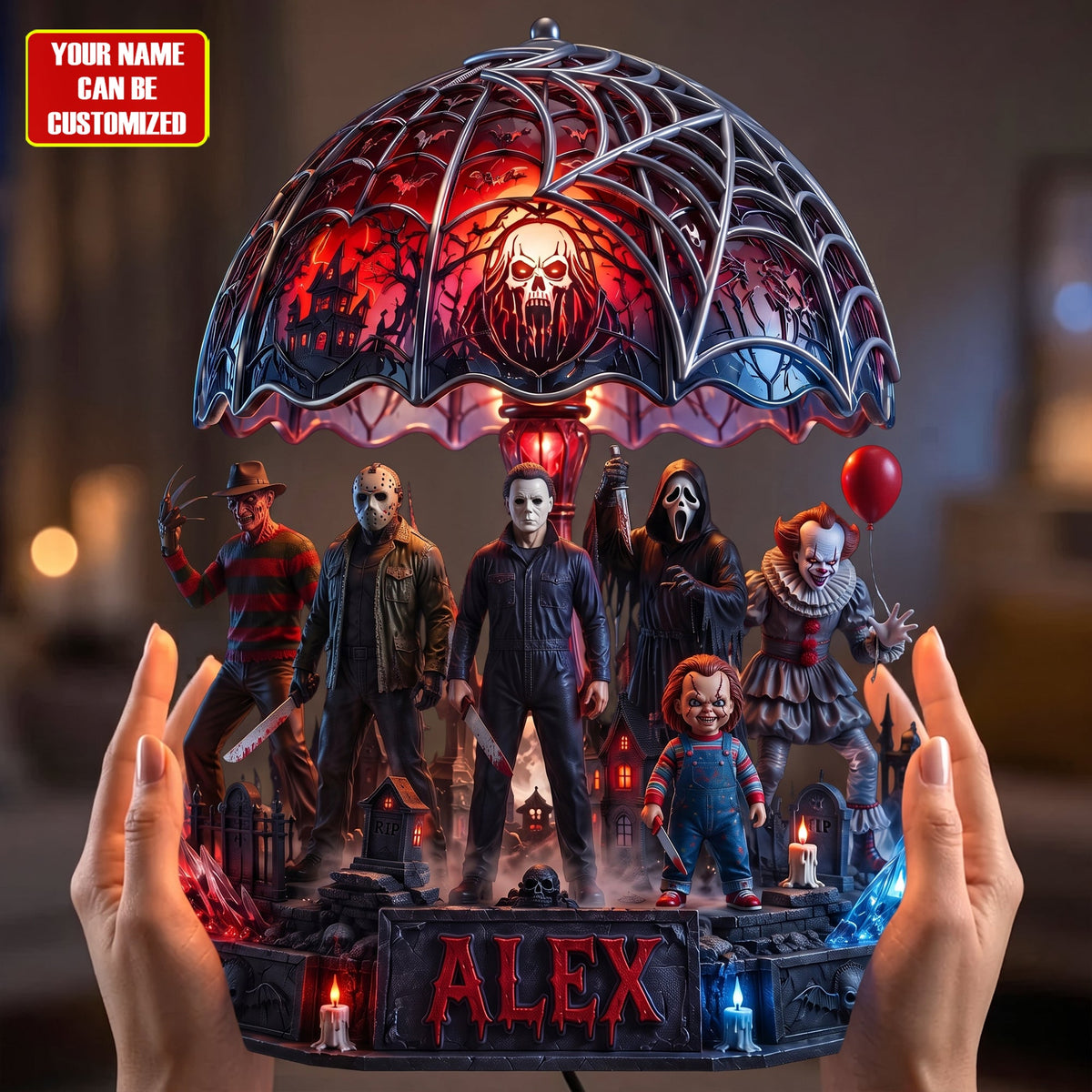 Halloween Horror Characters - Personalized Horror Acrylic LED Night Light