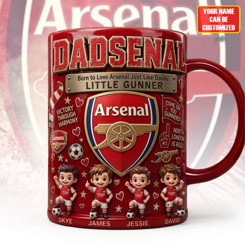 Arsenal Dad And Kids Coffee Mug - Personalized Gifts For Father's Day