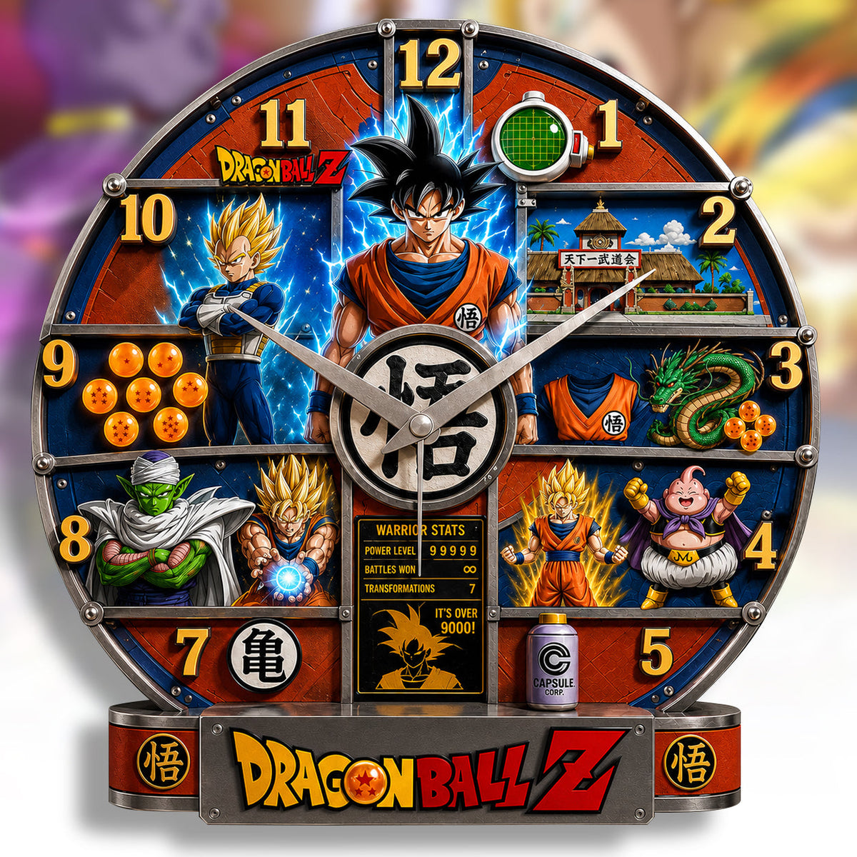 Anime Dragon Warriors Z Acrylic Hanging Wall Clock - Personalized Gifts For Anime Lovers