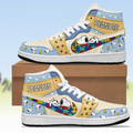 Cartoon Friends Autism AJ1 High Custom Sneaker - Custom Name Gift