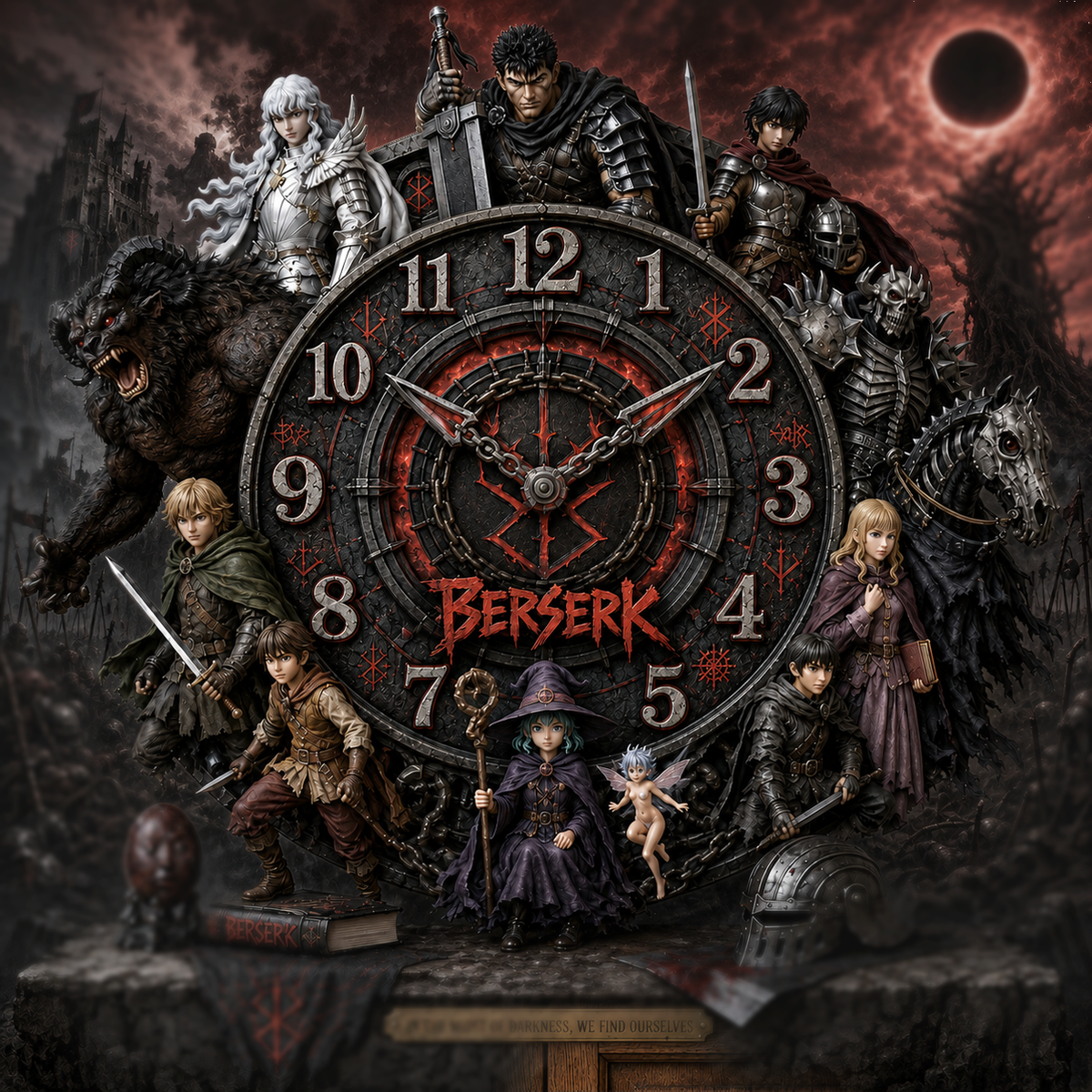 Anime Black Knight Acrylic Hanging Wall Clock - Personalized Gifts For Anime Lovers