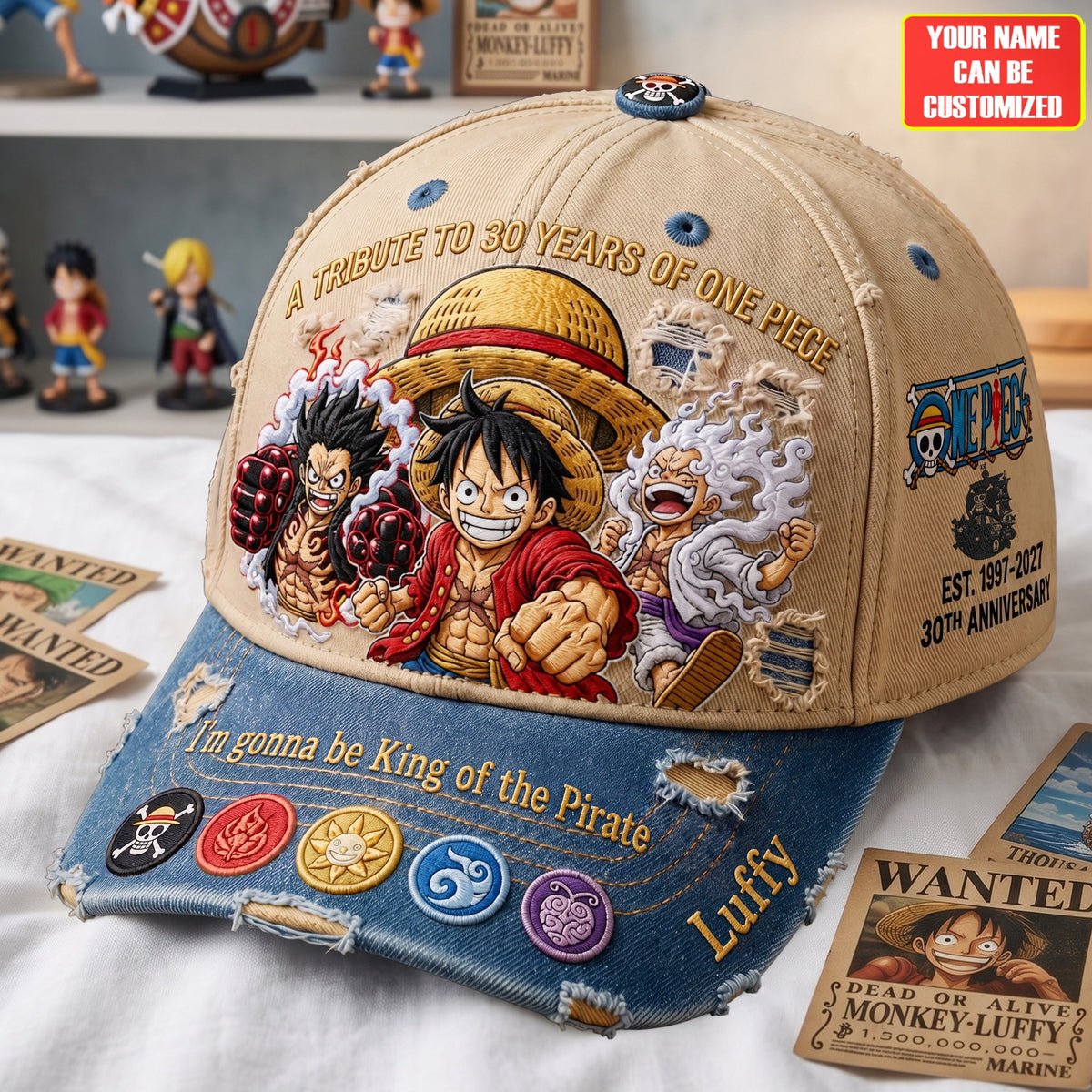 OP Celebrate 30 Years Of Legend - Personalized Classic Cap, Gift For Anime Fans
