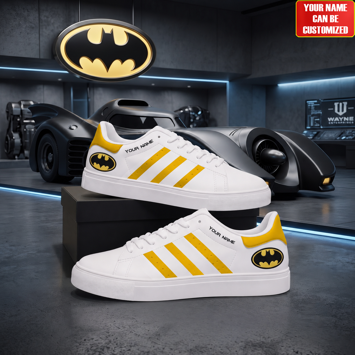 Dark Knight Custom Smith Shoes, Personalized Comic Style Sneakers
