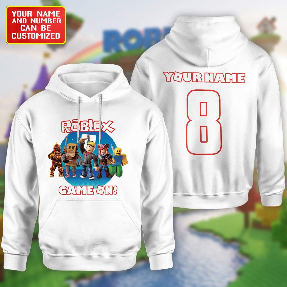 Game On – Personalized Gamer Squad Custom Name & Number Hoodie