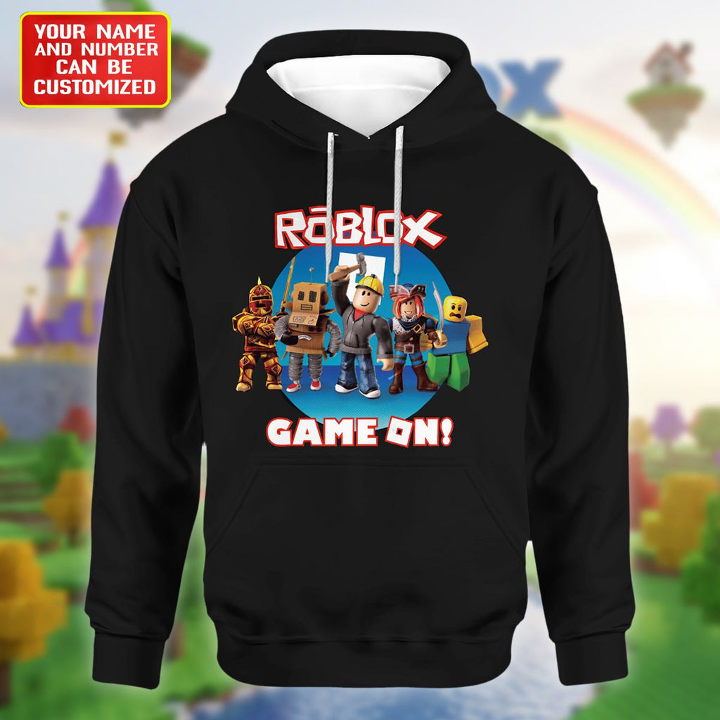 Game On – Personalized Gamer Squad Custom Name & Number Hoodie
