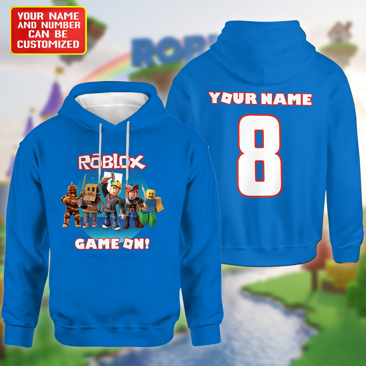 Game On – Personalized Gamer Squad Custom Name & Number Hoodie