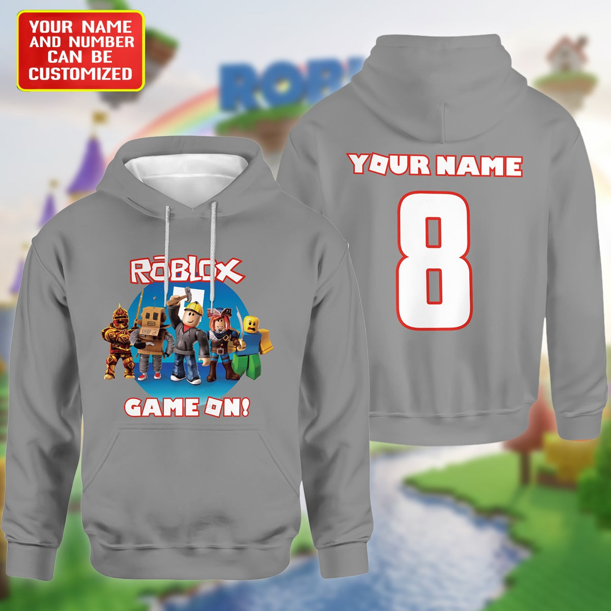Game On – Personalized Gamer Squad Custom Name & Number Hoodie