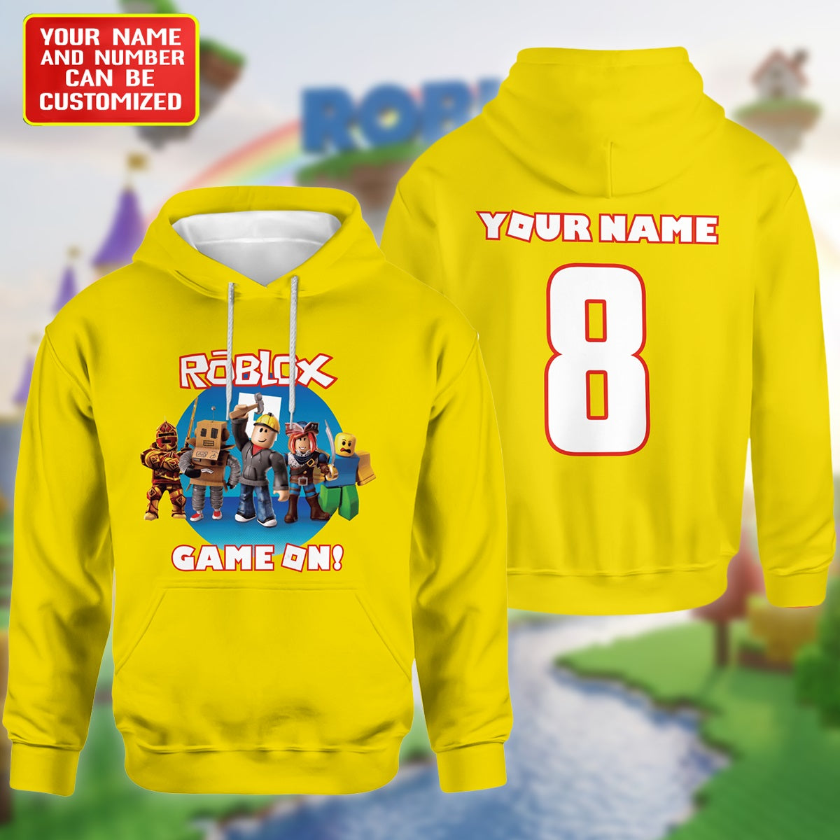 Game On – Personalized Gamer Squad Custom Name & Number Hoodie