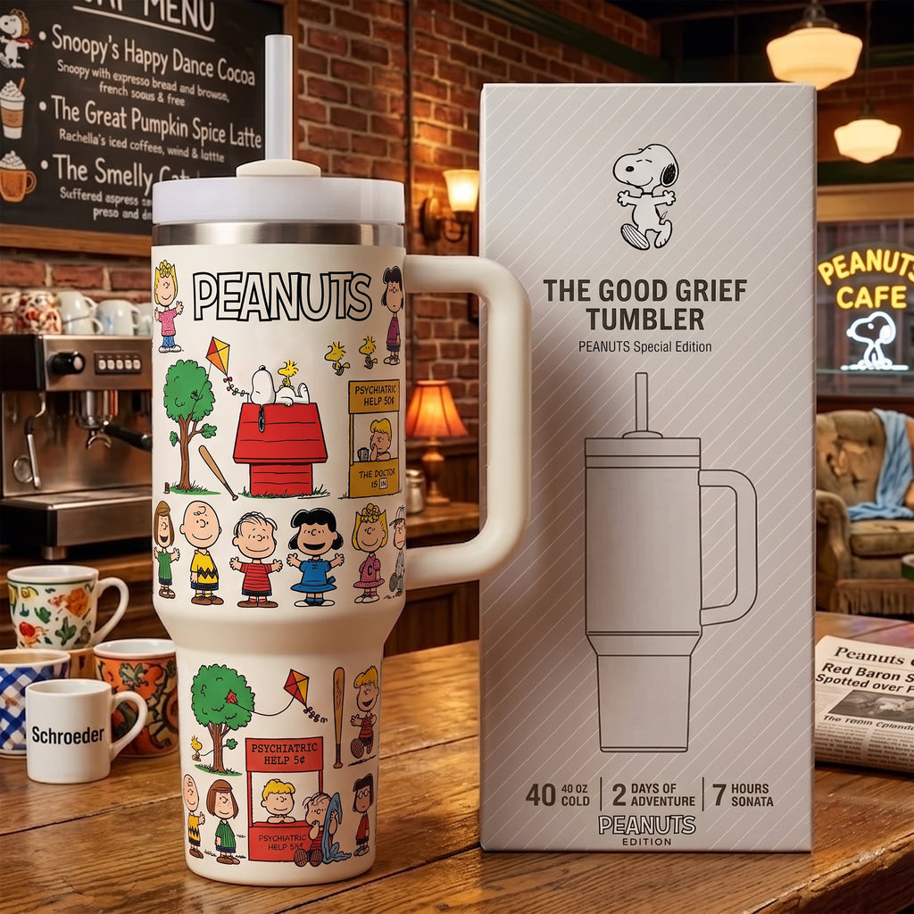 Cute Beagle & Friends Tumbler – Cartoon Insulated Cup with Handle