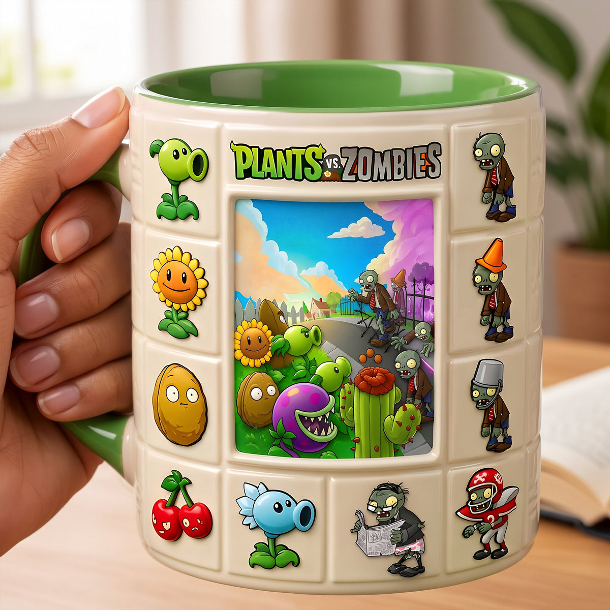 Garden Defenders vs Undead Mug – Funny Plant Battle Coffee Cup