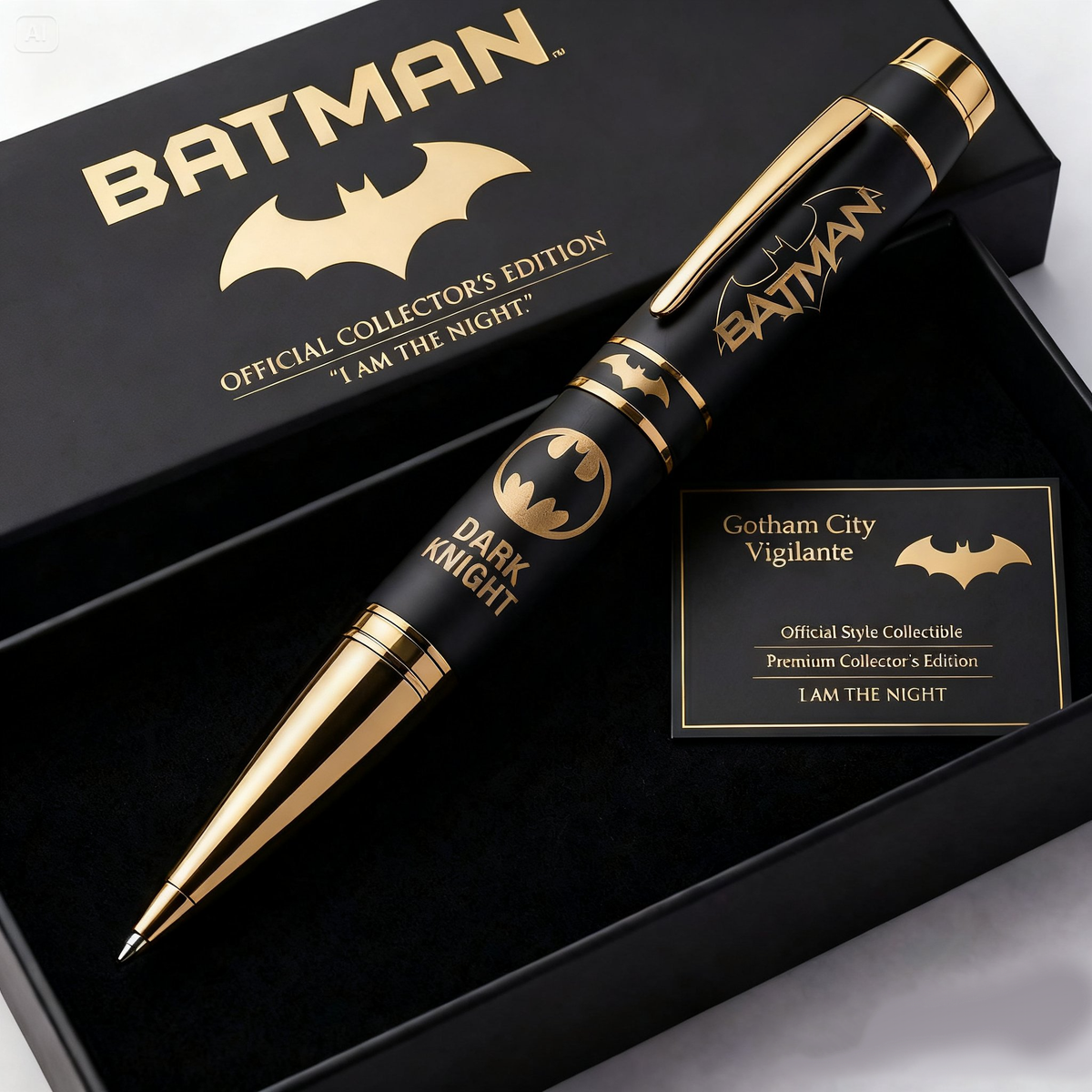 Gothic Bat Symbol – Luxury Hero Style Writing Pen Gift for Fans