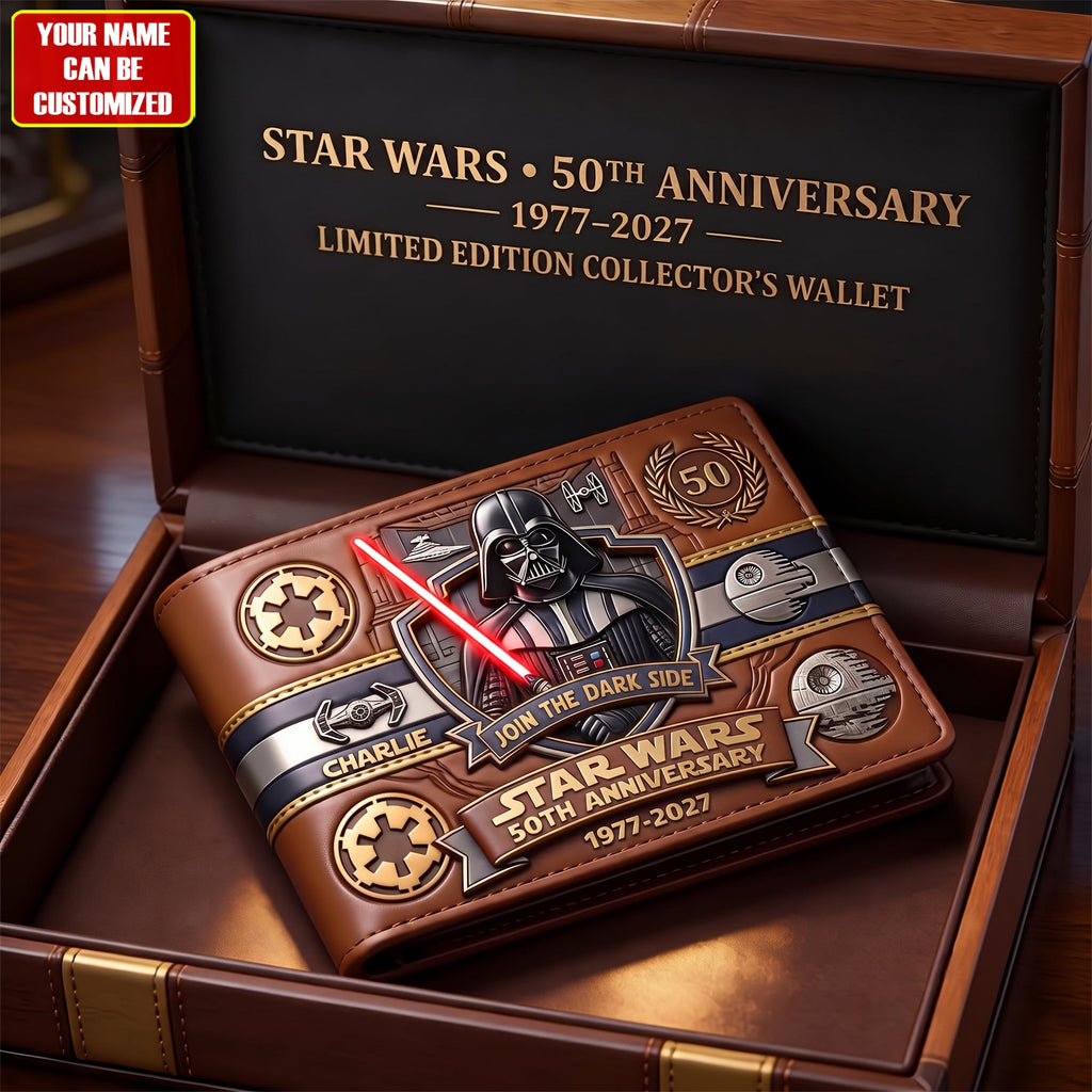 Dark Side 50th - Personalized The Force Leather Wallet