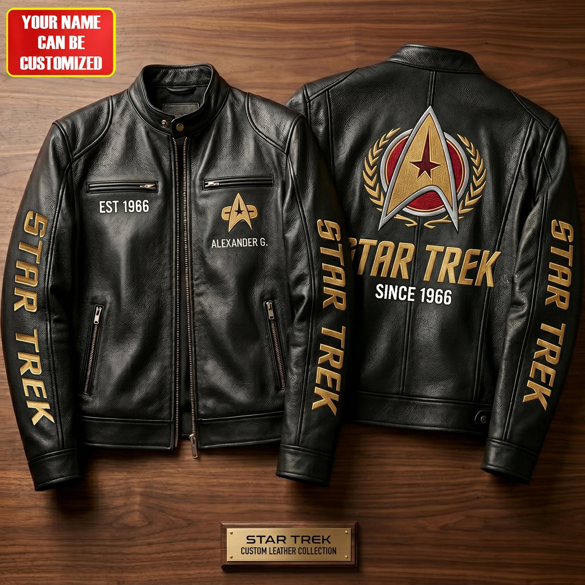 Star Fleet Est.1966 Vintage Collar Leather Jacket