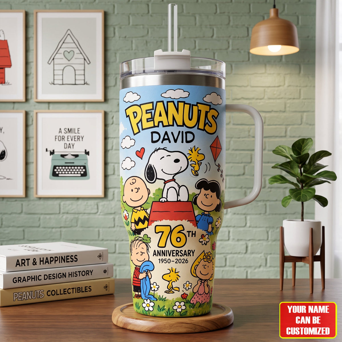 Personalized Classic Puppy & Friends 76th Anniversary Tumbler – Custom Name Cartoon Travel Cup