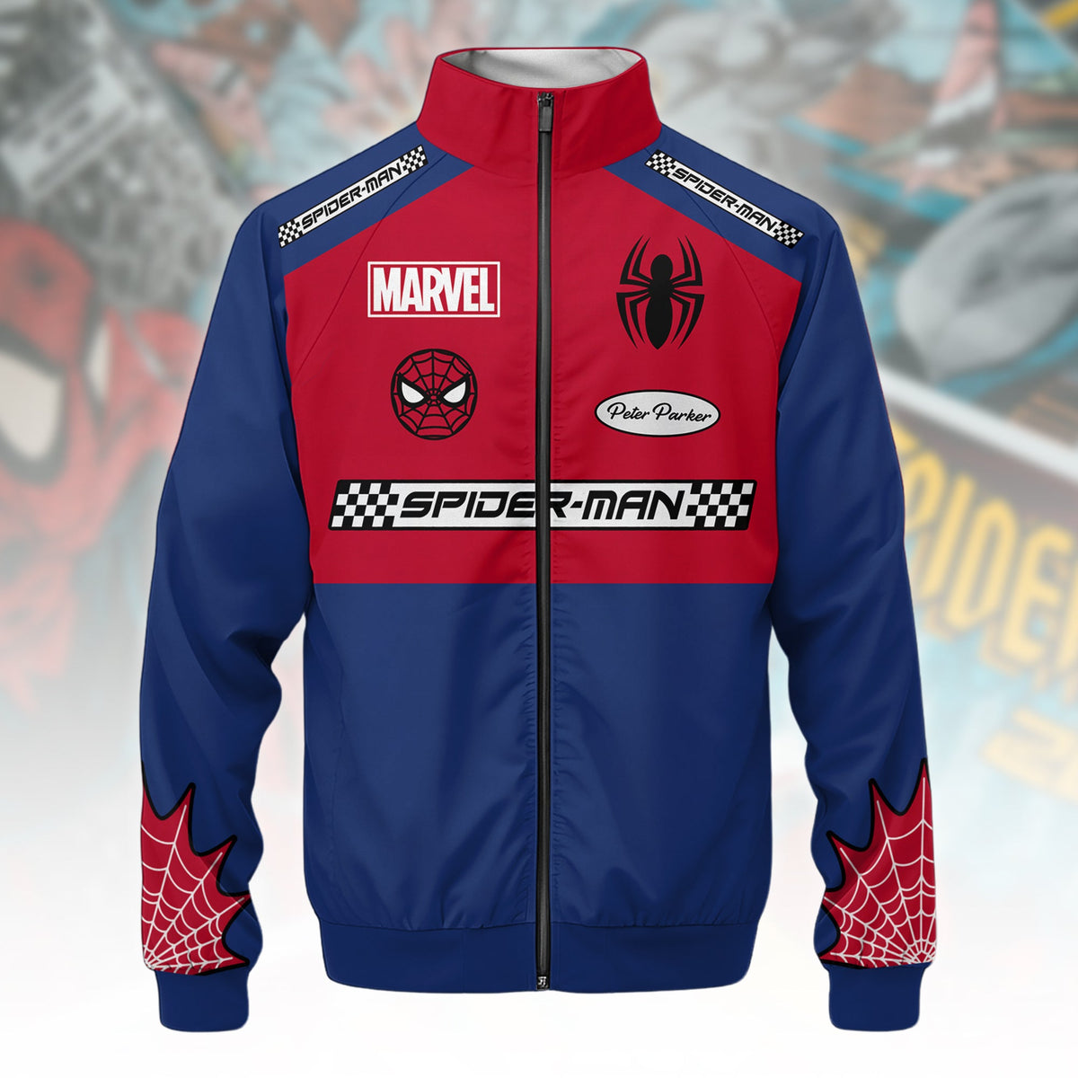 Spider Hero Racing Zipper Stand Collar Jacket 3D