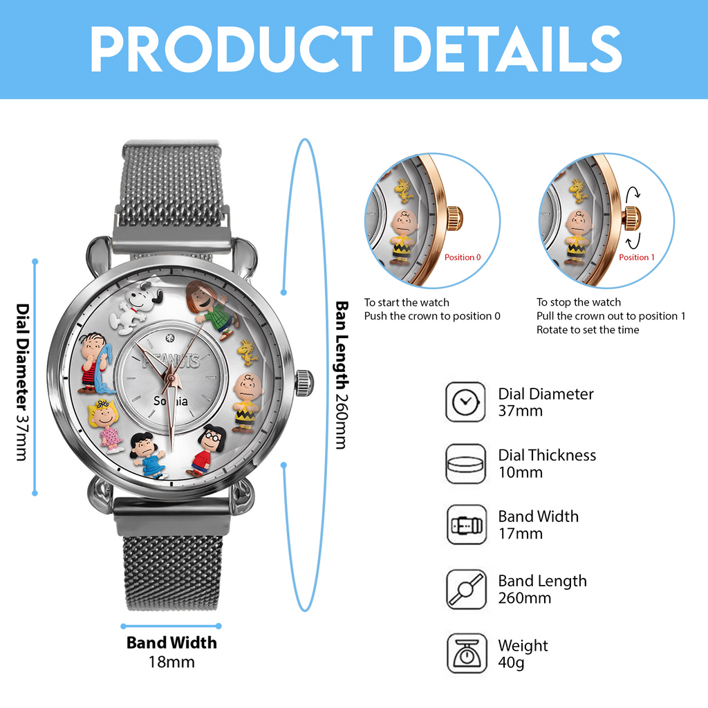 Classic Puppy & Friends - Personalized Puppy Women Hand Watch