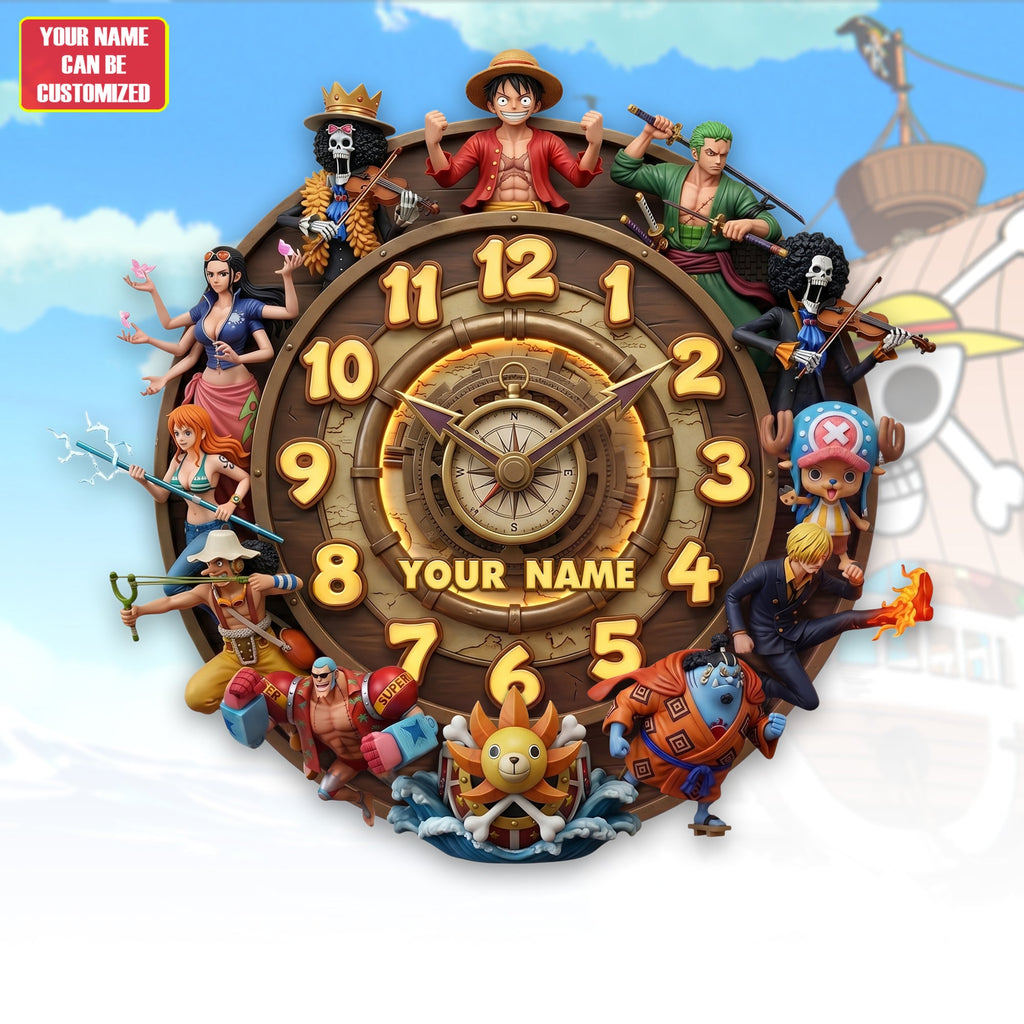 Treasure Voyage Acrylic Hanging Wall Clock - Personalized Gifts For Anime Lovers