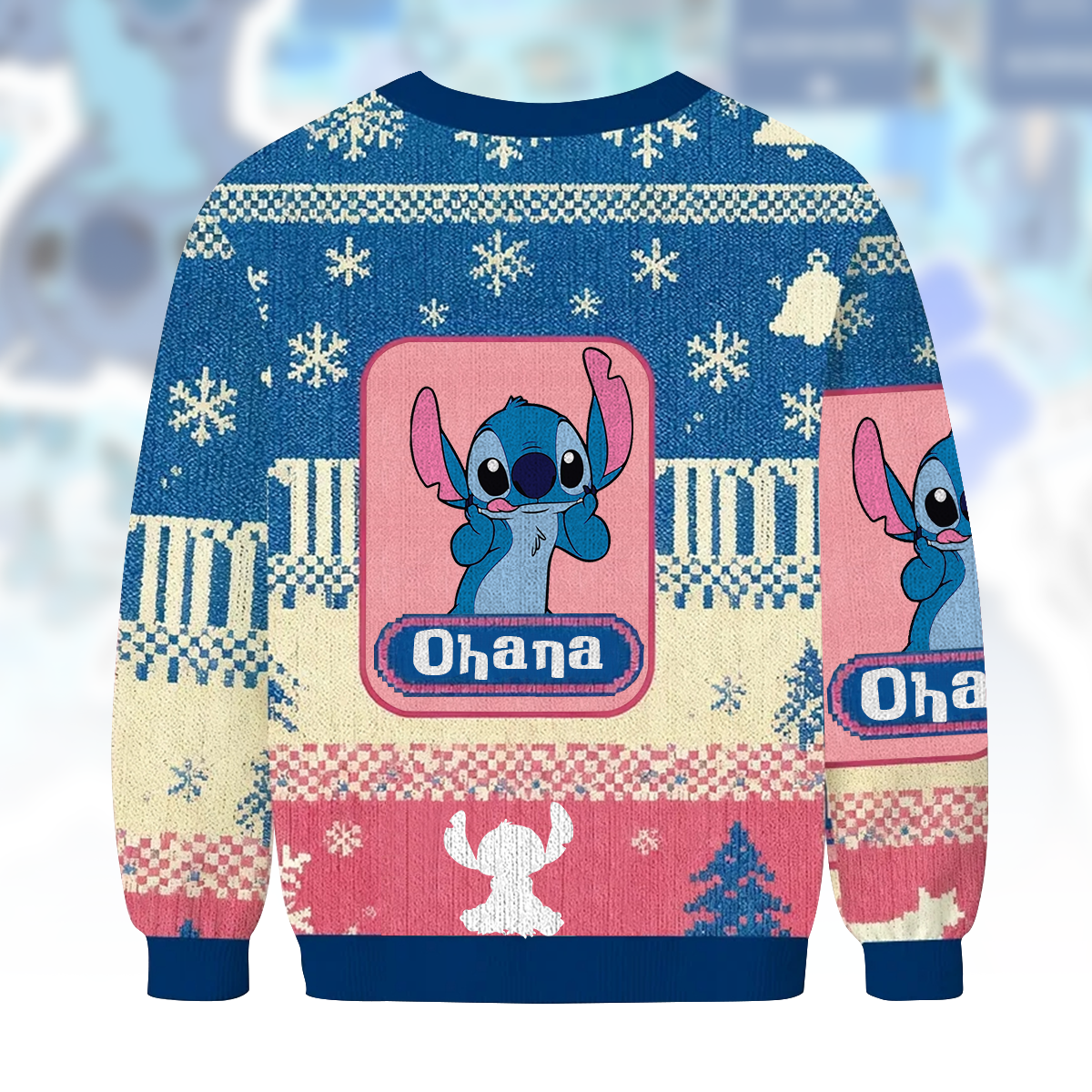 Blue Ohana - Personalized Ohana Ugly Sweater