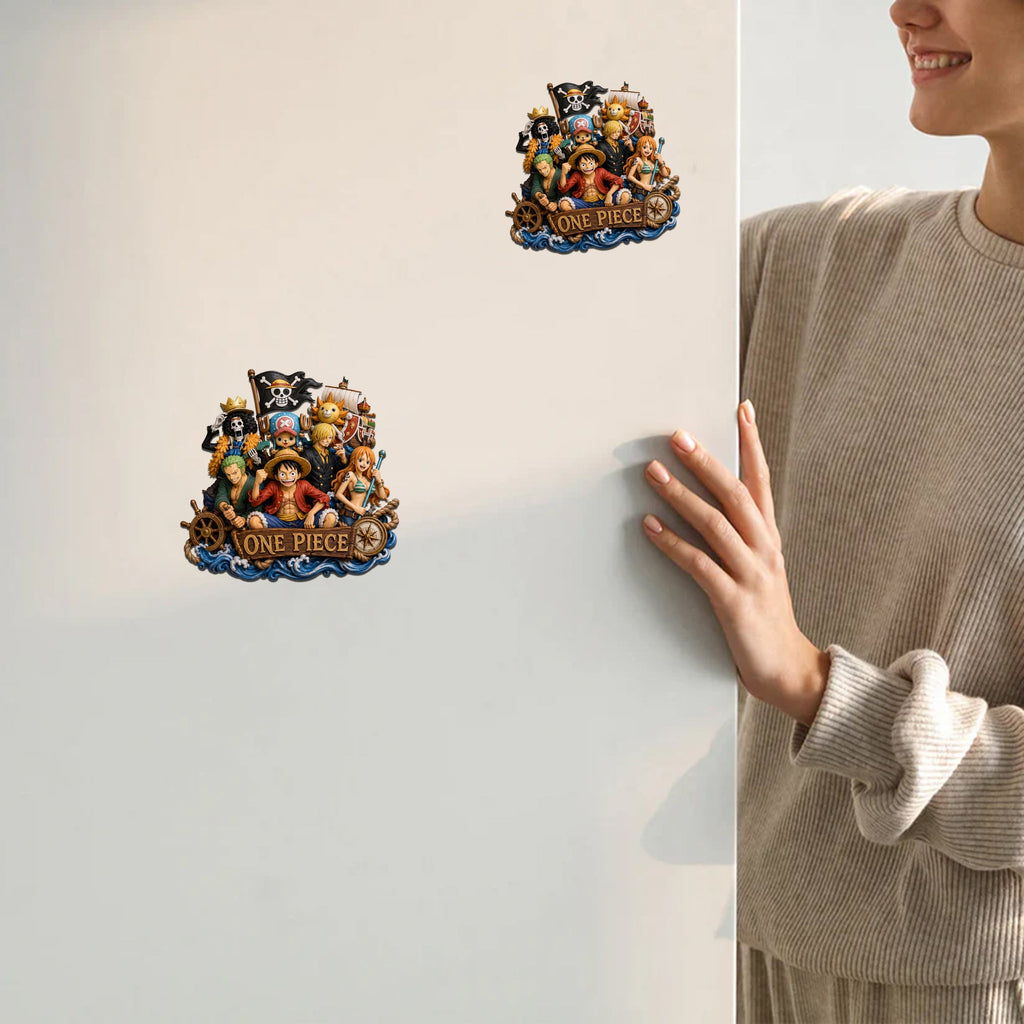 Anime Pirate Friends Magnet – Fridge Decor for Collectors