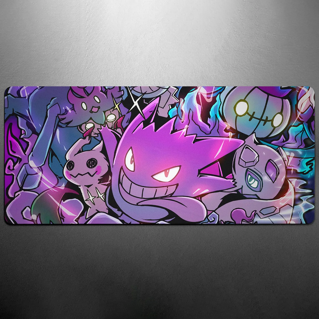 Purple Ghost Monster Gaming Desk Mat – Anime-Inspired Mouse Pad