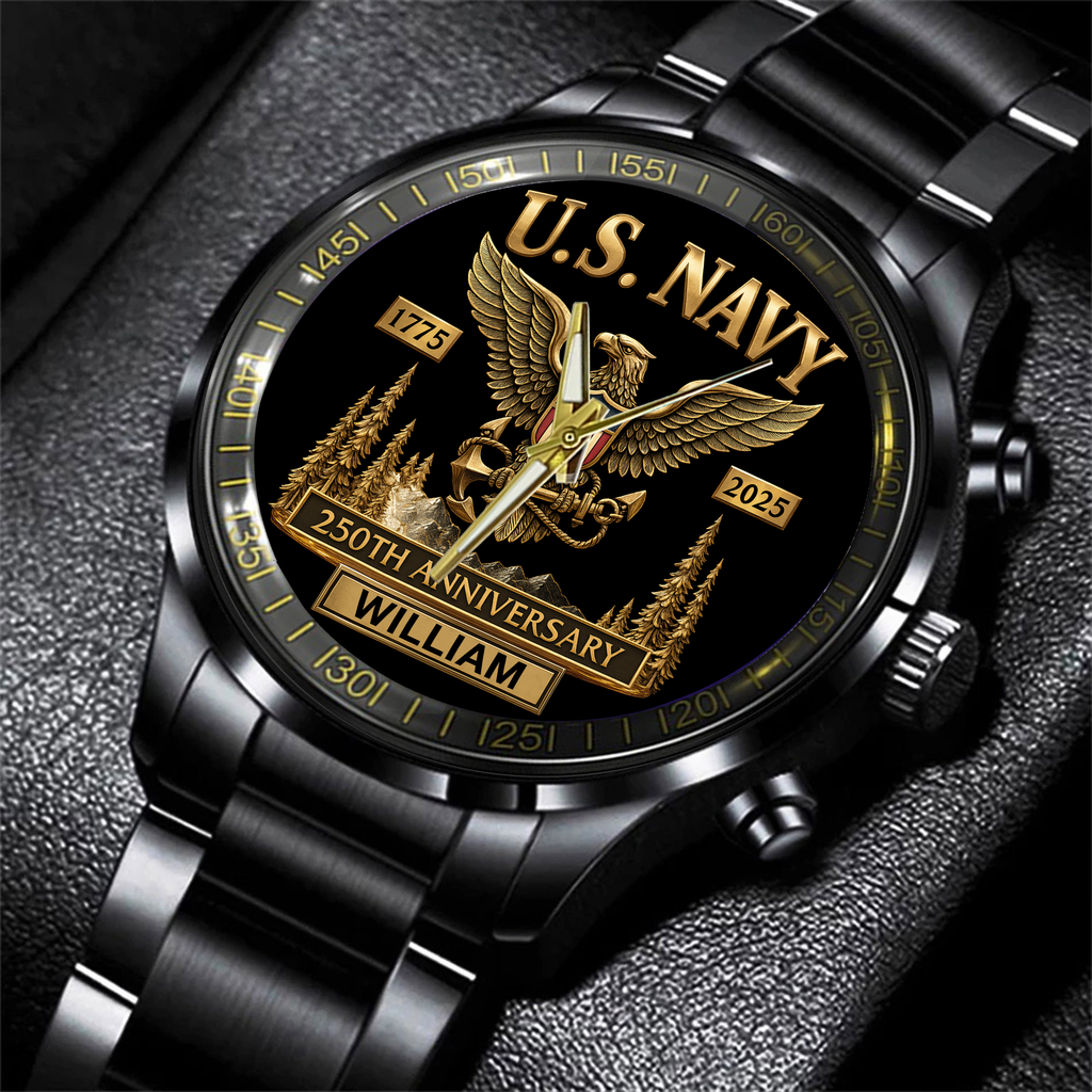 U.S Navy 250th Anniversary - Personalized Veteran Hand Watch